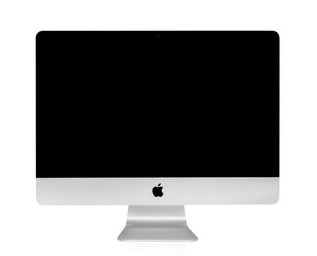 BANGKOK, THAILAND - August 14, 2015: Photo of new iMac 21.5 With OS X Yosemite. iMac - monoblock series of personal computers, created by Apple Inc.のeditorial素材