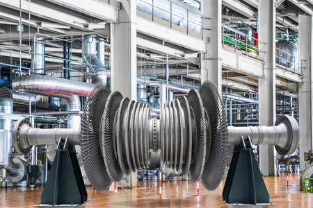 Steam turbine of thermal power plantの写真素材