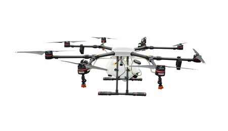 Agriculture drone isolated on white background with clipping pathの写真素材