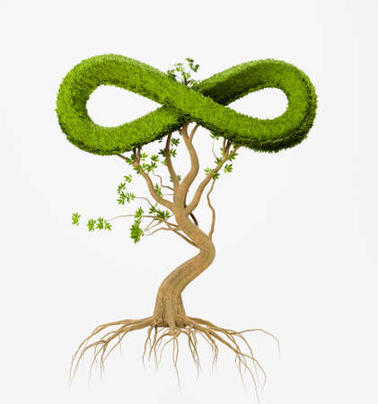 Meta tree isolated on white background, Metaverse concept, 3d renderの写真素材