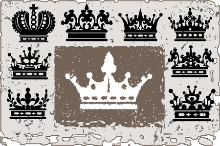 Crown. Set of isolated symbolsのイラスト素材