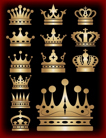 Crown  Collection icons  Vector  Vintageのイラスト素材