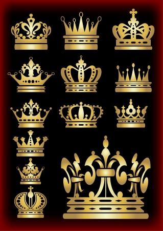 Crown  Collection icons  Vector  Vintageのイラスト素材