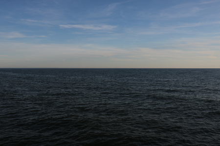 View of the Baltic Sea with a beautiful sky, Palanga, Lithuaniaの写真素材