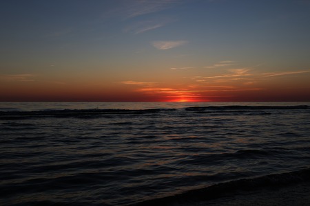 Beautiful sunset on the Baltic Seaの写真素材