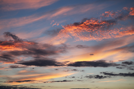 Texture of bright evening sky during sunsetの写真素材