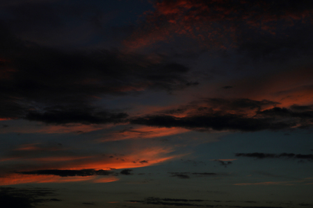 Amazing cloudscape on the sky at sunset time after rain.の写真素材