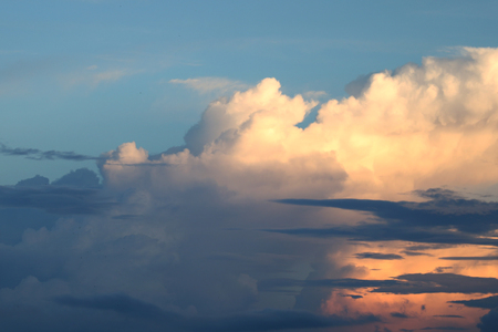 Texture of bright evening sky during sunset. Backgroundの写真素材