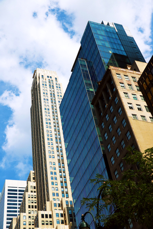 Manhattan buildings of New York City center - Wall streetの写真素材