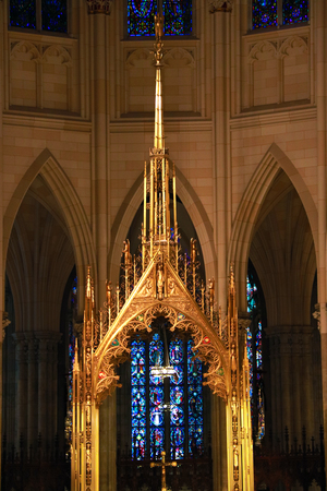 NEW YORK, USA - August 28, 2018: St Patrick's Cathedral New Yorkのeditorial素材