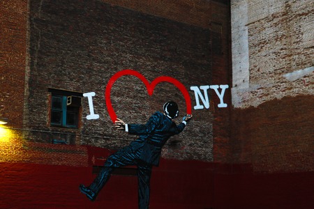 NEW YORK, USA - August 30, 2018: Glorious graffiti text on the wall of a buildingのeditorial素材