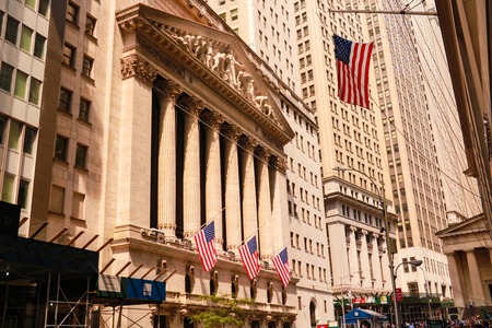 NEW YORK, USA - August 31, 2018: The New york Stock Exchange in New York, NY. It is the largest exchange in the world by market capitalizationのeditorial素材