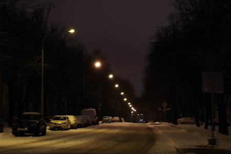 Parked cars covered with snow - snow stormの写真素材