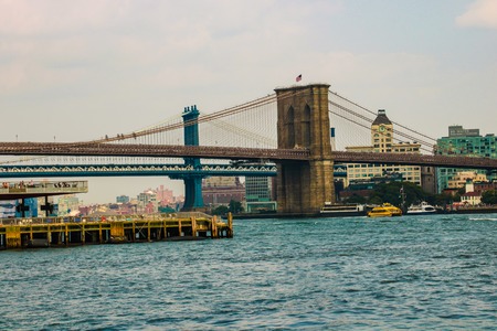 New York, USA - September 2, 2018: Brooklyn Bridge in New York City, USAのeditorial素材