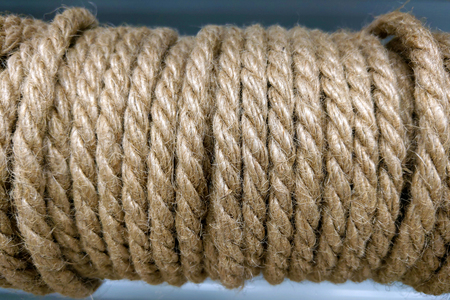 Coiled rope close up, background or textureの写真素材