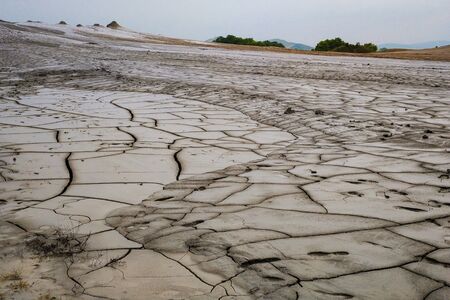View of the cracked earth, out of focus, backgroundの写真素材