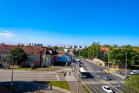Debrecen, Hungary - May 14, 2019: View of the city on a clear sunny dayのeditorial素材