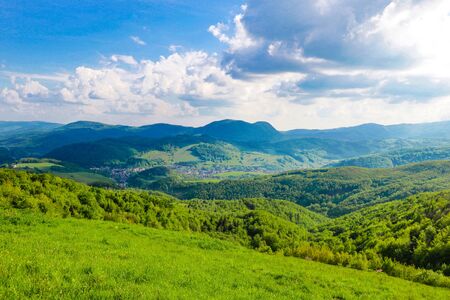 Panoramic view from the mountain range, Slovakia, Europeの写真素材