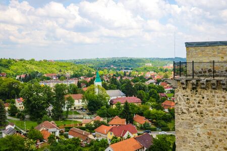 Miskolc, Hungary, May 20, 2019: View of the city of Miskolc of the Diosgior fortressのeditorial素材