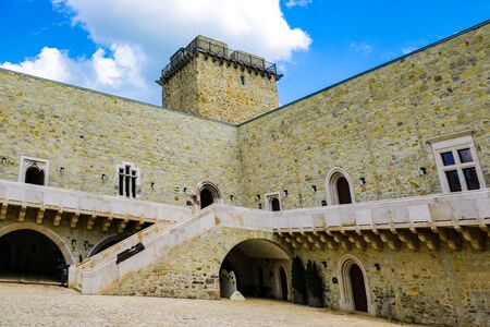 Miskolc, Hungary, May 20, 2019: The inner courtyard of the Diosgior fortress in Miskolcのeditorial素材