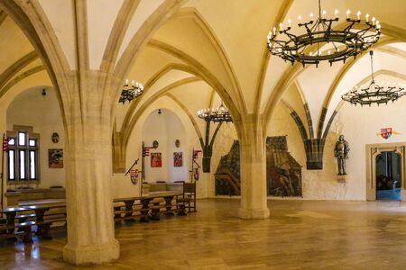 Miskolc, Hungary, May 20, 2019: Internal rooms of the Diosgior fortress in Miskolcのeditorial素材