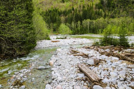The river in the mountains top viewの写真素材