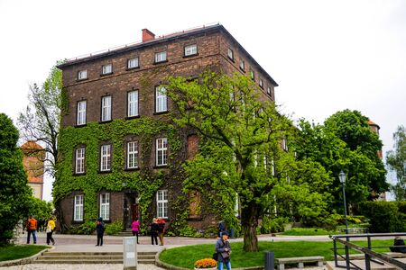 Krakow, Poland - May 21, 2019: Tourists walking through the old city of Krakowのeditorial素材
