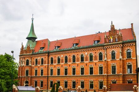 Krakow, Poland - May 21, 2019: Tourists walking through the old city of Krakowのeditorial素材