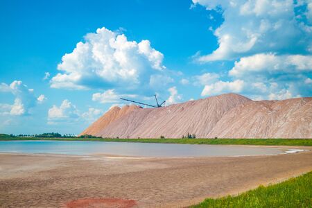 Terrikon or terrikonik - dump, artificial embankment from waste rock, extracted during underground mining of coal deposits and other minerals, embankment from waste from various industries and burning solid fuelの写真素材