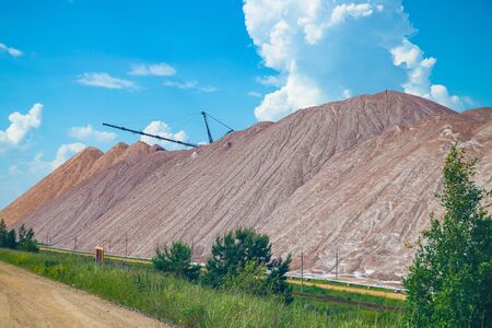 Terrikon or terrikonik - dump, artificial embankment from waste rock, extracted during underground mining of coal deposits and other minerals, embankment from waste from various industries and burning solid fuelの写真素材