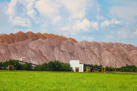 Terrikon - dump, artificial embankment from waste rocks. Mining, waste heaps of mines and mining plantsの写真素材