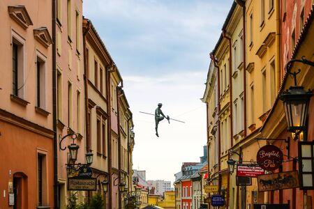 Lublin, Poland, May 9, 2019: The old part of the city with beautiful streets for walking in Lublin