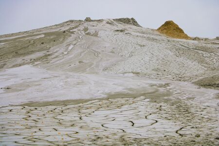 Landscape portrait from Mud Volcanoes - Buzau, Romania. Unique geological phenomenon in Europe where...