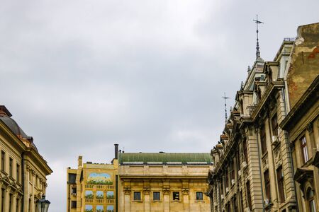 Bucharest, Romania, May 17, 2019: View of the rooftops of the old cityのeditorial素材