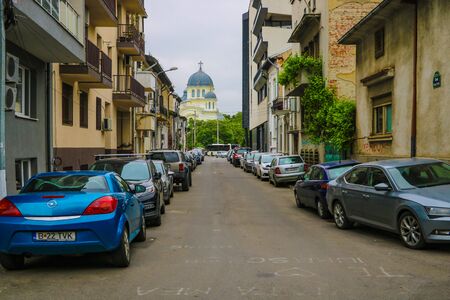 Bucharest, Romania, May 18 2019 Old beautiful buildings in Bucharestのeditorial素材