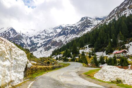 Mountain landscape. Carpathian Mountains in Romania. Cliffs nearby Transfagarasan road. Discover the world of beauty. Scenic landscapeの写真素材