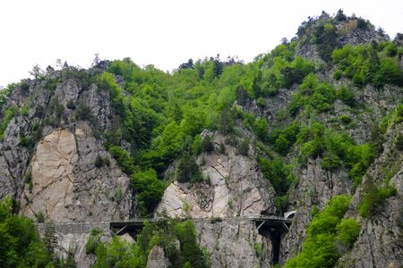 View of the nature on the road Transfagaras in the picturesque mount in Romaniaの写真素材