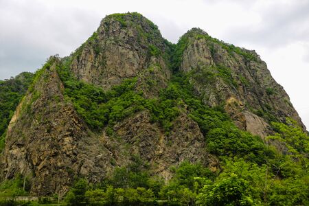 The Transfagarasan mountain road in Romaniaの写真素材