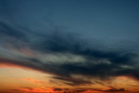 Beautiful dark sky during sunset, background, blank for designersの写真素材