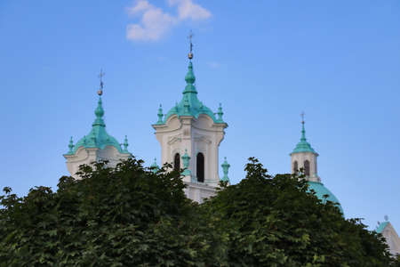 Grodno, Belarus - May 15, 2019: Famous landmark is St. Francis Xavier Cathedral in Grodno. Best...