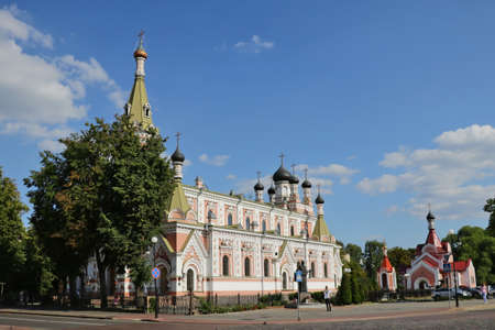 Grodno, Belarus - May 15, 2019 Holy Intercession Cathedral in Grodno