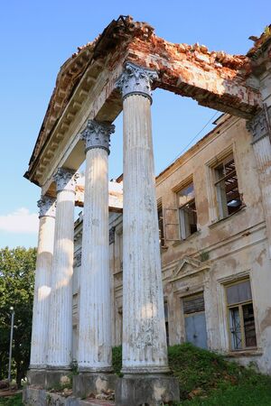 Columns of an old castle, permission after the warの写真素材