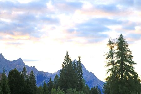 Rocky mountain scenery, Dolomites, Italy Selective focusの写真素材