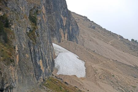 Beautiful summer landscape, fantastic alpine pass and high mountains, Dolomites, Italy, Europe. Selective focusの写真素材