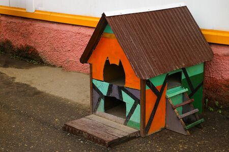 A house for stray animals on the street. Selective focusの写真素材