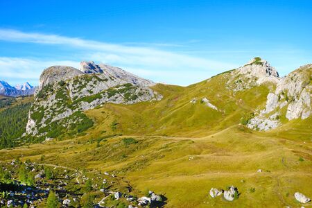 Beautiful view of the Dolomites in Italy. Out of focusの写真素材