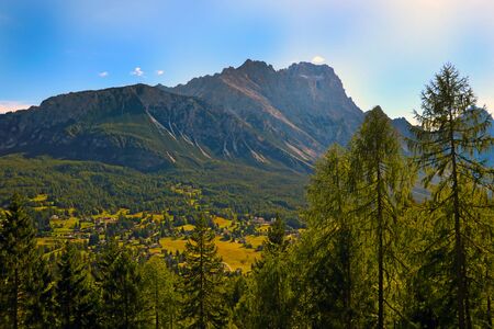 Dolomite Mountains and Forest - Dolomites, Italy, Europeの写真素材