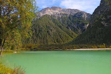 Lago di Landro, Durrensee, Dolomites Italy natureの写真素材