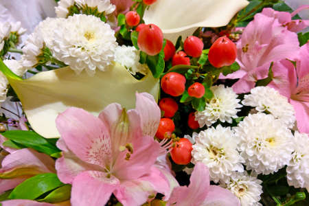 Bouquet of fresh fragrant flowers for womenの写真素材