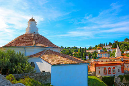 Architecture in the city of Piran, Sloveniaの写真素材